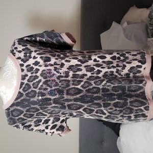 NWT Leopard Sequin Party Shirt